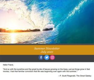 Summer 2021 Newsletter cover